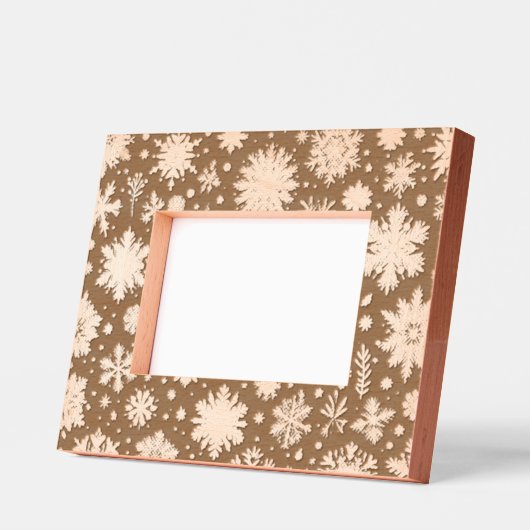 冬の雪片 レーザー彫刻フレーム (左)