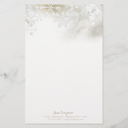 冬の雪片 便箋 (正面)