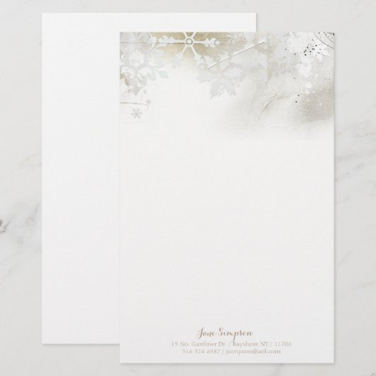 冬の雪片 便箋 (正面/裏面)