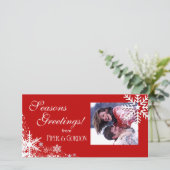 冬の雪片(赤)季節のごあいさつ シーズンカード (スタンド正面)