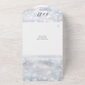 冬の雪片QRコードスクリプトハート結婚ズ オールインワン招待状 (外側)