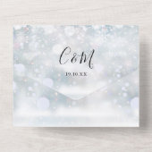 冬の雪片QRコード結婚ズ オールインワン招待状 (裏面)