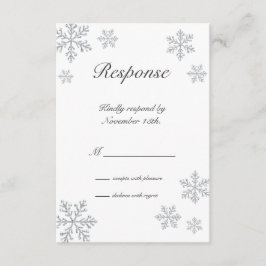 冬の雪片RSVP 出欠カード