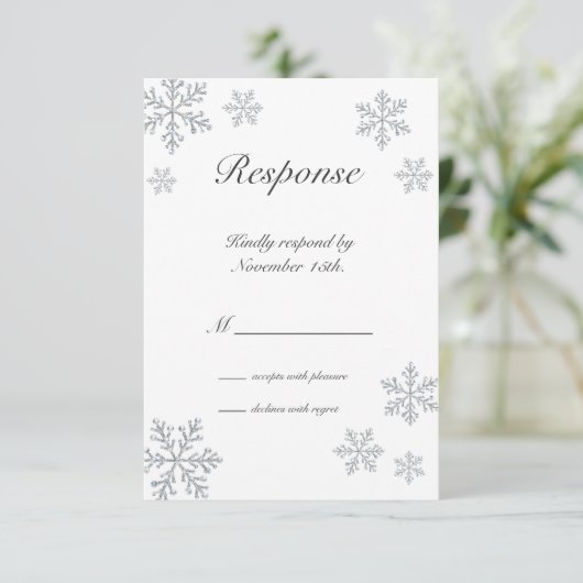冬の雪片RSVP 出欠カード (スタンド正面)