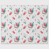 冬の雪玉模様ラッピング紙 ラッピングペーパー (フラット)