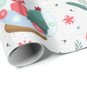 冬の雪玉模様ラッピング紙 ラッピングペーパー (ロールコーナー)