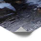 冬の雪石橋の滝ポスター ポスター (角)