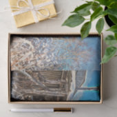 冬の雪素朴に覆われたキャビンブルースカイシーナリー 薄葉紙 (ギフト)