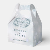 冬の雪素朴片の結婚フローラ フェイバーボックス (正面サイド)