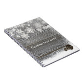 冬の雪素朴雪とピネコーンノート ノートブック (右側)