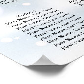 冬の雪結婚の座席表 ポスター (角)