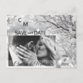 冬の雪結婚の救日 |写真 案内ポストカード (正面)