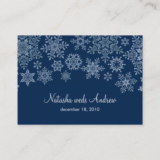 冬の雪結婚の方向囲い エンクロージャーカード (正面)