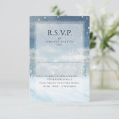 冬の雪結婚林 出欠カード (スタンド正面)