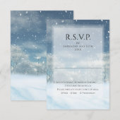 冬の雪結婚林 出欠カード (正面/裏面)