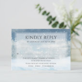 冬の雪結婚林 出欠カード (スタンド正面)