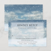 冬の雪結婚林 出欠カード (正面/裏面)