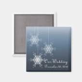 冬の雪結婚片の磁石 マグネット (正面/裏面)