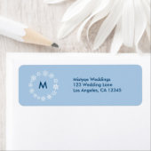 冬の雪結婚片差出人住所ラベル ラベル (インサイチュ)