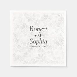 冬の雪結婚片 スタンダードカクテルナプキン