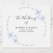 冬の雪結婚片 スパークリングワインラベル (シングルラベル)