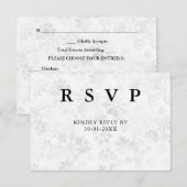 冬の雪結婚片 出欠カード (正面/裏面)