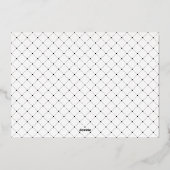 冬の雪結婚降り柱 箔招待状 (裏面)