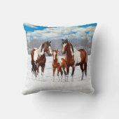 冬の雪絵を描の中に馬を入れる クッション (裏面)