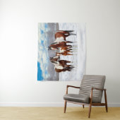 冬の雪絵を描の中に馬を入れる タペストリー (インサイチュ)