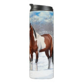 冬の雪絵を描の中に馬を入れる タンブラー (回転右)