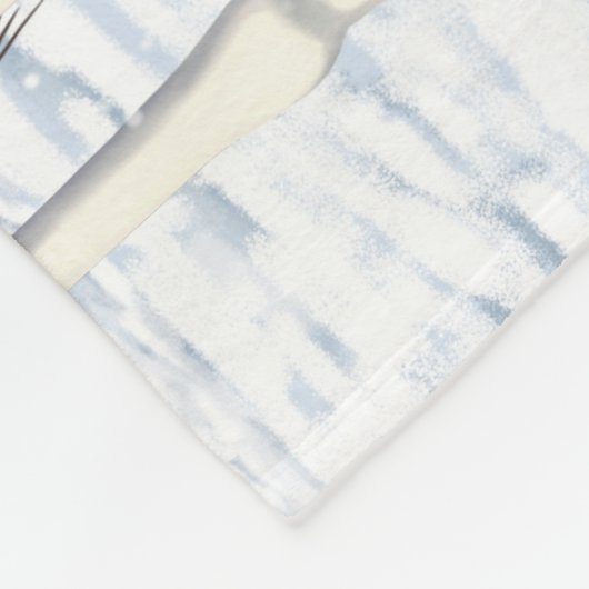 冬の雪絵を描の中に馬を入れる フリースブランケット (角)