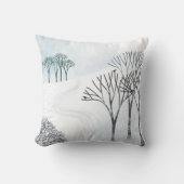 冬の雪絵画景 クッション (正面)