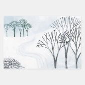 冬の雪絵画景 ラッピングペーパーシート (正面2)