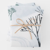 冬の雪絵画景 ラッピングペーパーシート (インサイチュ)