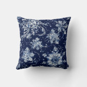 冬の雪花模様 クッション (裏面)