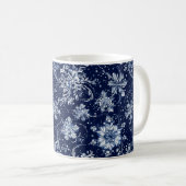 冬の雪花模様 コーヒーマグカップ (正面右)