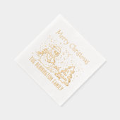 冬の雪降る雪だるま名メリークリスマス 箔ナプキン (右)