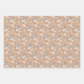 冬の雪雀の水の色の手絵を描 ラッピングペーパーシート (正面)