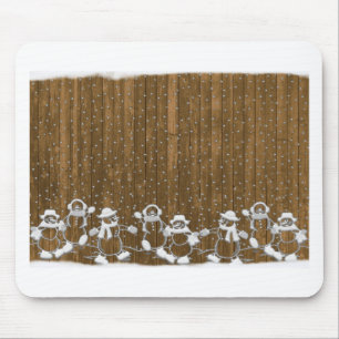 冬の雪雪だるま平和ラブデスティニー マウスパッド