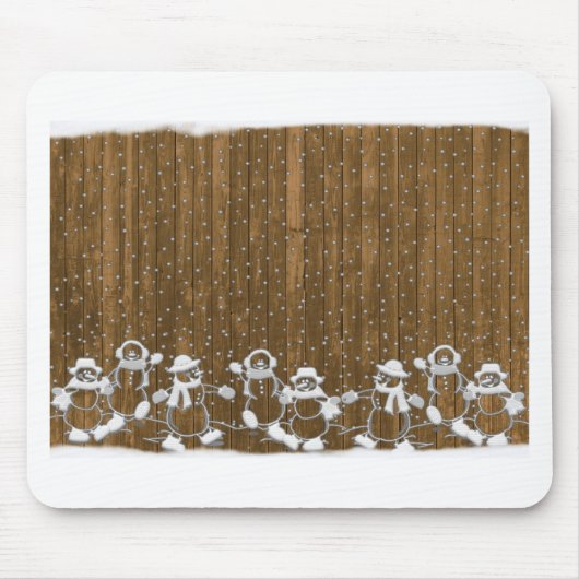 冬の雪雪だるま平和ラブデスティニー マウスパッド (正面)