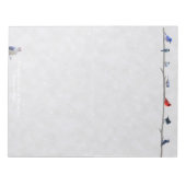 冬の雪鳥:メモ帳紙 ノートパッド (正面)