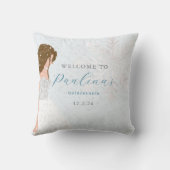 冬の雪15誕生日キンセアニラブルー クッション (裏面)