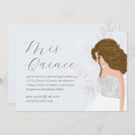 冬の雪15誕生日キンセアニラQRコード 招待状