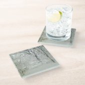 冬の雪、ガラスのコースター ガラスコースター (アングル)