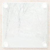 冬の雪、ガラスのコースター ガラスコースター (裏面)