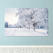 冬の雪 キャンバスプリント (インサイチュ (ウッドフロア))