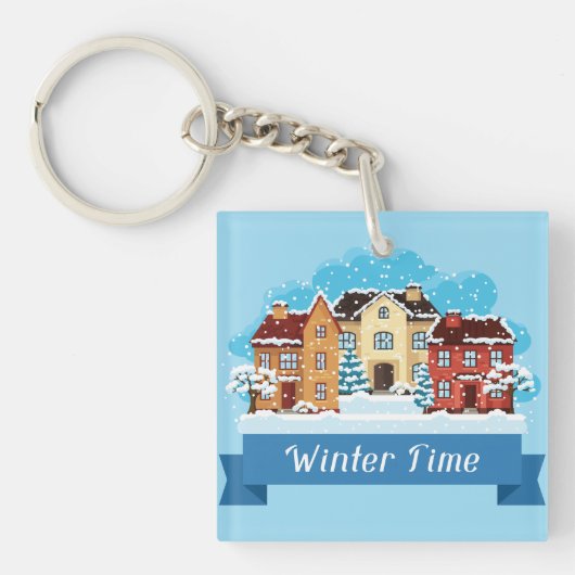 冬の雪 キーホルダー (正面)