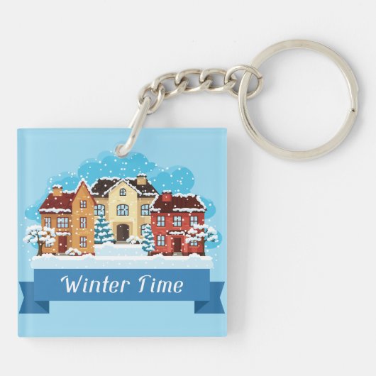 冬の雪 キーホルダー (裏面)