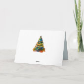 冬の雪　クリスマスツリーのボーダーコリー カード (裏面)