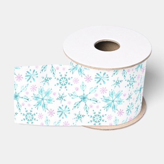 冬の雪 グログランリボン (リール)